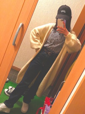 「SpRay（スプレイ）のアイテム（キャップ）」を使った、Yumegonさん（レディース・154cm）の春コーディネート