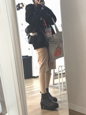 「BT21（ビーティーイシビル）のアイテム」を使った、カルさん（レディース・158cm）の春コーディネート