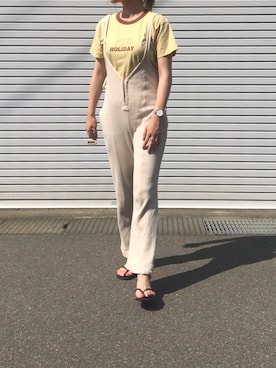 「Made   （メイド）のアイテム（オールインワン・サロペット）」を使った、mmさん（レディース・163cm）の夏コーディネート