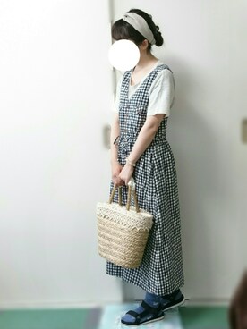 「くつした」｜「アイテム（ワンピース/ドレス）」を使った、Sakuyaさん（レディース・155cm）の夏コーディネート
