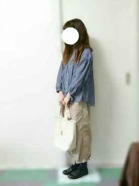 「Samansa Mos2（サマンサ モスモス）のアイテム（パンツ）」を使った、Sakuyaさん（レディース・155cm）の秋コーディネート