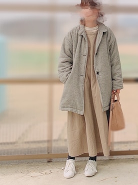 「Samansa Mos2（サマンサ モスモス）のアイテム（ステンカラーコート）」を使った、Sakuyaさん（レディース・155cm）の冬コーディネート