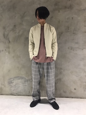 「GGD SELECT（ジージーディー　セレクト）のアイテム（パンツ）」を使った、GRAND GLOBALさん（メンズ・173cm）の冬コーディネート