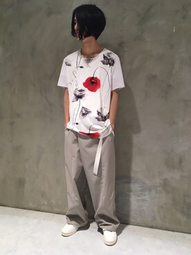 「GGD（ジージーディー）のアイテム（パンツ）」を使った、GRAND GLOBALさん（メンズ・173cm）の夏コーディネート