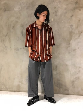 「GGD（ジージーディー）のアイテム（パンツ）」を使った、GRAND GLOBALさん（メンズ・172cm）の夏コーディネート