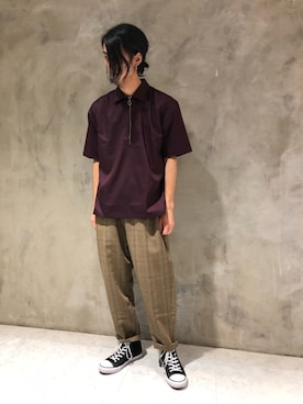 「GGD（ジージーディー）のアイテム（パンツ）」を使った、GRAND GLOBALさん（メンズ・172cm）の夏コーディネート