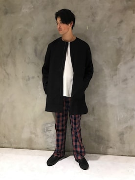 「GGD（ジージーディー）のアイテム（パンツ）」を使った、GRAND GLOBALさん（メンズ・172cm）の夏コーディネート