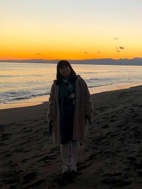 「アイテム（ムートンコート）」を使った、はなよさん（レディース・155cm・20代）の冬コーディネート
