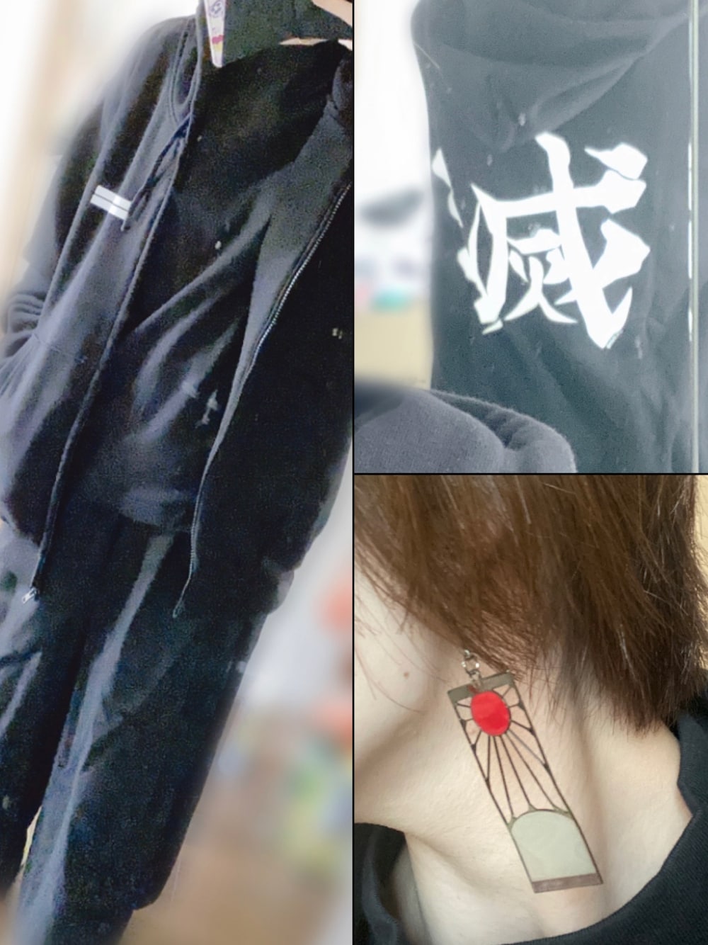 「ジェンダーレス女子、モノトーンコーデ、鬼滅の刃、シンプル、シンプルコーデ」｜「earth music&ecologyのアイテム（パンツ、ブラック系）」を使った、霧雨さん（レディース・162cm）の秋コーディネートの1枚目の写真