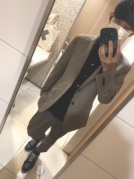 「ジーユー」｜「アイテム（セットアップ）」を使った、anzu524さん（メンズ・178cm）の秋コーディネート