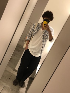 「glamb（グラム）のアイテム（チノパンツ）」を使った、hattyさん（メンズ・173cm）の秋コーディネート
