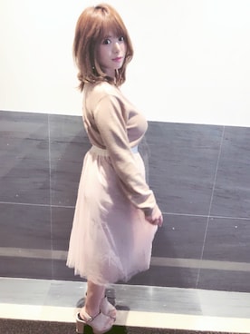 「MICOAMERI（ミコアメリ）のアイテム（シューズ）」を使った、星美りかさん（レディース・150cm）の春コーディネート