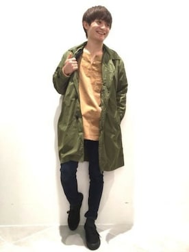 「カーキアウター」｜「アイテム（ナイロンジャケット）」を使った、LAKOLE MENSさん（メンズ・170cm）の秋コーディネート