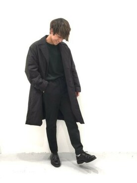 「LAKOLE（ラコレ）のアイテム（チェスターコート）」を使った、LAKOLE MENSさん（メンズ・164cm）の秋コーディネート