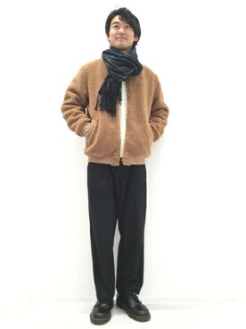 「LAKOLE（ラコレ）のアイテム（MA-1）」を使った、LAKOLE MENSさん（メンズ・176cm）の冬コーディネート
