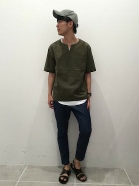「LAKOLE（ラコレ）のアイテム（タンクトップ）」を使った、LAKOLE MENSさん（メンズ・181cm）の夏コーディネート