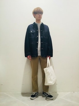 「LAKOLE（ラコレ）のアイテム（デニムジャケット）」を使った、LAKOLE MENSさん（メンズ・173cm）の冬コーディネート