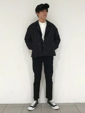「LAKOLE（ラコレ）のアイテム（トレンチコート）」を使った、LAKOLE MENSさん（メンズ・178cm）の春コーディネート