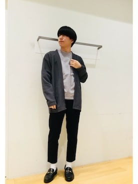 「ワッフル」｜「アイテム（チノパンツ）」を使った、LAKOLE MENSさん（メンズ・170cm）の春コーディネート