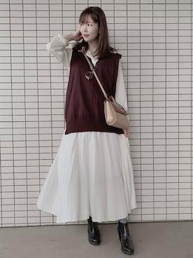 「ESPERANZA（エスペランサ）のアイテム（レインシューズ）」を使った、しのぺるさん（レディース・154cm）の秋コーディネート