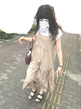 「お祭り」｜「アイテム（ワンピース/ドレス）」を使った、もちさん（レディース・158cm）の夏コーディネート