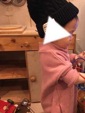 「NEEDLE WORK（ニードルワーク）のアイテム」を使った、sakupi ⸌◦̈⃝⸍さん（キッズ・80cm）の秋コーディネート