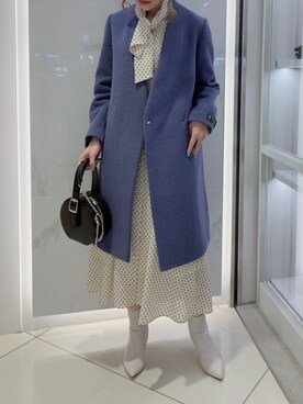 「オケージョン」｜「アイテム（ノーカラーコート）」を使った、kyoko.hさん（レディース・160cm）の冬コーディネート