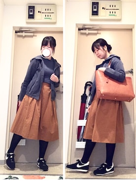 「フリマ」｜「アイテム（その他アウター）」を使った、mikiさん（レディース・158cm）の秋コーディネート