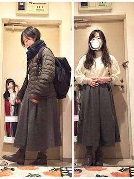 「C6（シーシックス）のアイテム」を使った、mikiさん（レディース・158cm）の冬コーディネート