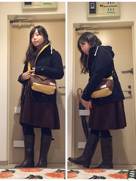 「長靴」｜「アイテム（ブルゾン）」を使った、mikiさん（レディース・158cm）の春コーディネート