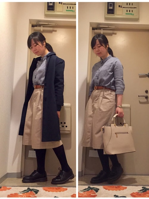 Miki 無印良品のステンカラーコートを使ったコーディネート Wear