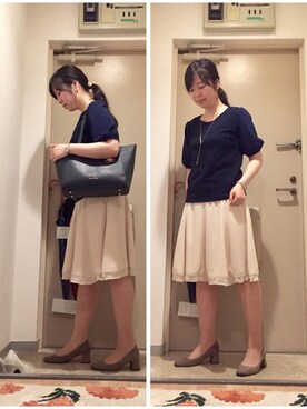 「IMAGE（イマージュ）のアイテム（トップス）」を使った、mikiさん（レディース・158cm）の夏コーディネート