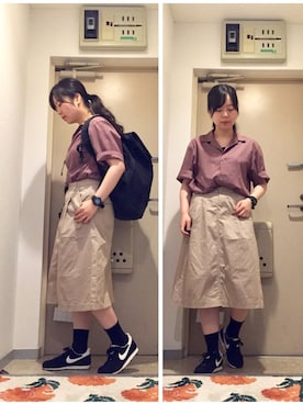 「C6（シーシックス）のアイテム」を使った、mikiさん（レディース・158cm）の秋コーディネート