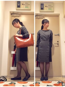 「オフィス」｜「アイテム（ワンピース/ドレス）」を使った、mikiさん（レディース・158cm）の秋コーディネート