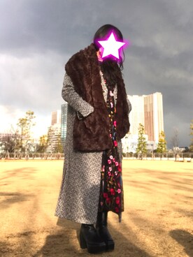 「EMODA（エモダ）のアイテム（ストール/ショール）」を使った、miki𓇼*°さん（レディース・150cm）の冬コーディネート