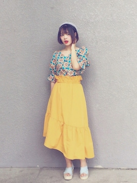 「nice claup」｜「アイテム（ハンチング/ベレー帽）」を使った、saltmotiさん（レディース・158cm）の夏コーディネート