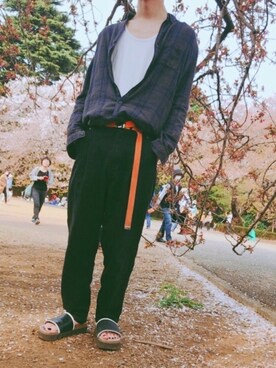 「YANTOR（ヤントル）のアイテム（パンツ）」を使った、0831さん（メンズ・175cm）の春コーディネート