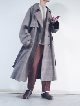 「Steven Alan」｜「アイテム（トレンチコート）」を使った、seiさん（メンズ・170cm）の秋コーディネート