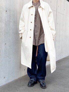 「アイテム（ステンカラーコート）」を使った、seiさん（メンズ・170cm・20代）の春コーディネート