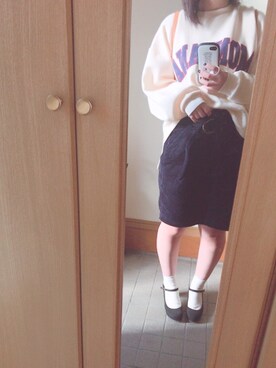 「タックスカート」｜「アイテム（その他）」を使った、あんりさん（レディース・157cm）の秋コーディネート