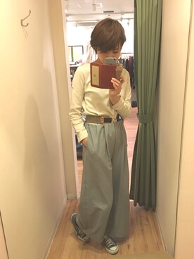 yuri.comさんの「コットンロード フレンチバスクシャツ WOMEN」を使ったコーディネート
