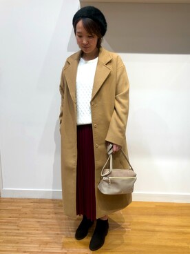 「DRESKIP（ドレスキップ）のアイテム（チェスターコート）」を使った、CHIIさん（レディース・157cm）の冬コーディネート