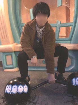 「ディズニー」｜「アイテム（その他アウター）」を使った、KOUKIさん（メンズ・167cm）の秋コーディネート