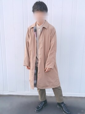 「SENSE OF PLACE by URBAN RESEARCH（センスオブプレイスバイアーバンリサーチ）のアイテム（トレンチコート）」を使った、KOUKIさん（メンズ・167cm）の春コーディネート