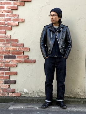 「schott(ショット)のアイテム(パンツ)」を使った、Junpeiさん(メンズ・166cm)の冬コーディネート