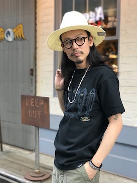 「Schott（ショット）のアイテム（カーゴパンツ）」を使った、Junpeiさん（メンズ・165cm）の夏コーディネート
