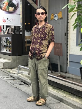 「schott（ショット）のアイテム（パンツ）」を使った、Junpeiさん（メンズ・165cm）の夏コーディネート