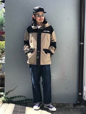 「schott(ショット)のアイテム(キャップ)」を使った、Junpeiさん(メンズ・165cm)の秋コーディネート