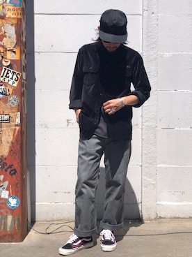 「schott(ショット)のアイテム(キャップ)」を使った、Junpeiさん(メンズ・165cm)の秋コーディネート