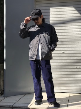 「schott（ショット）のアイテム（キャップ）」を使った、Junpeiさん（メンズ・165cm）の秋コーディネート